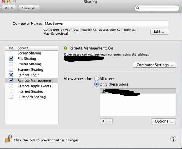 remote access for mac server
